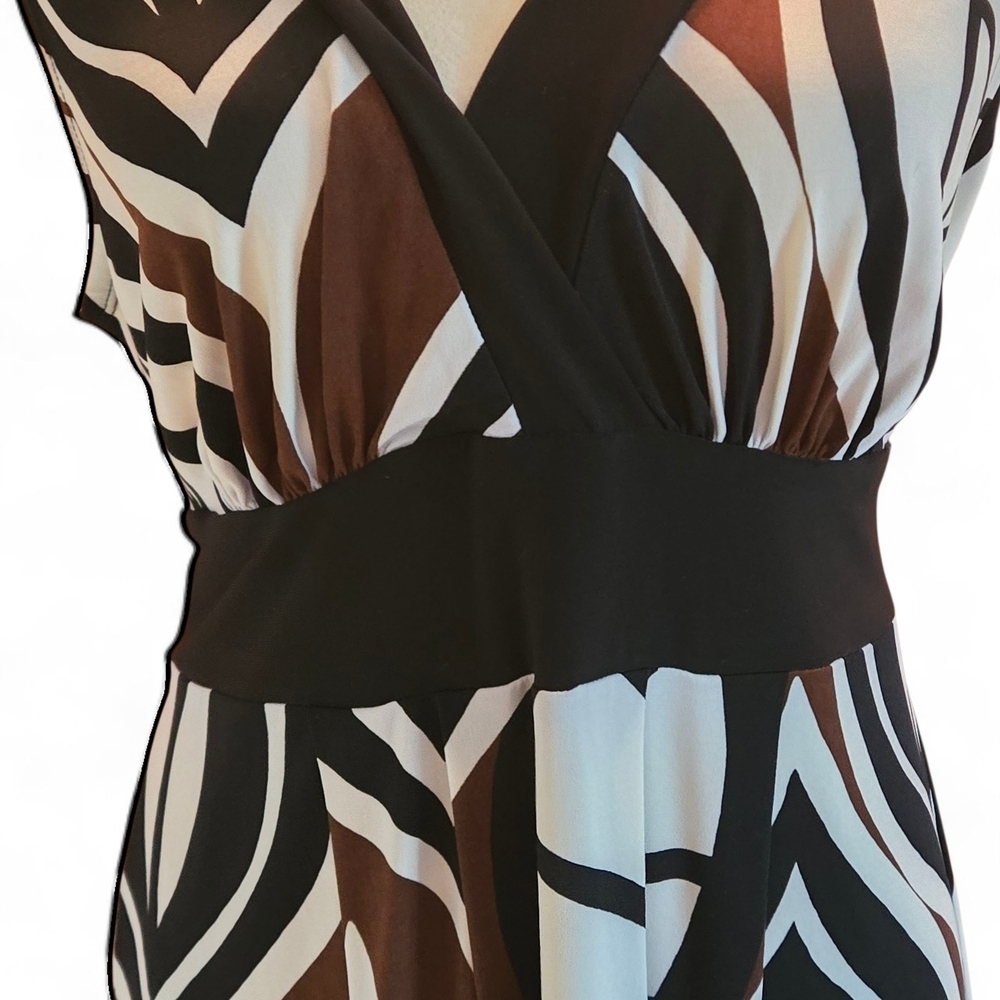 Y2K Bisou Bisou Sleeveless Maxi Dress Women 14W Black Brown White Down-Town Girl - Picture 2 of 15
